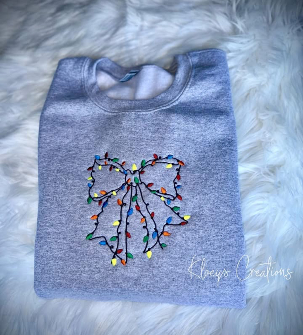 Embroidered bow Christmas lights