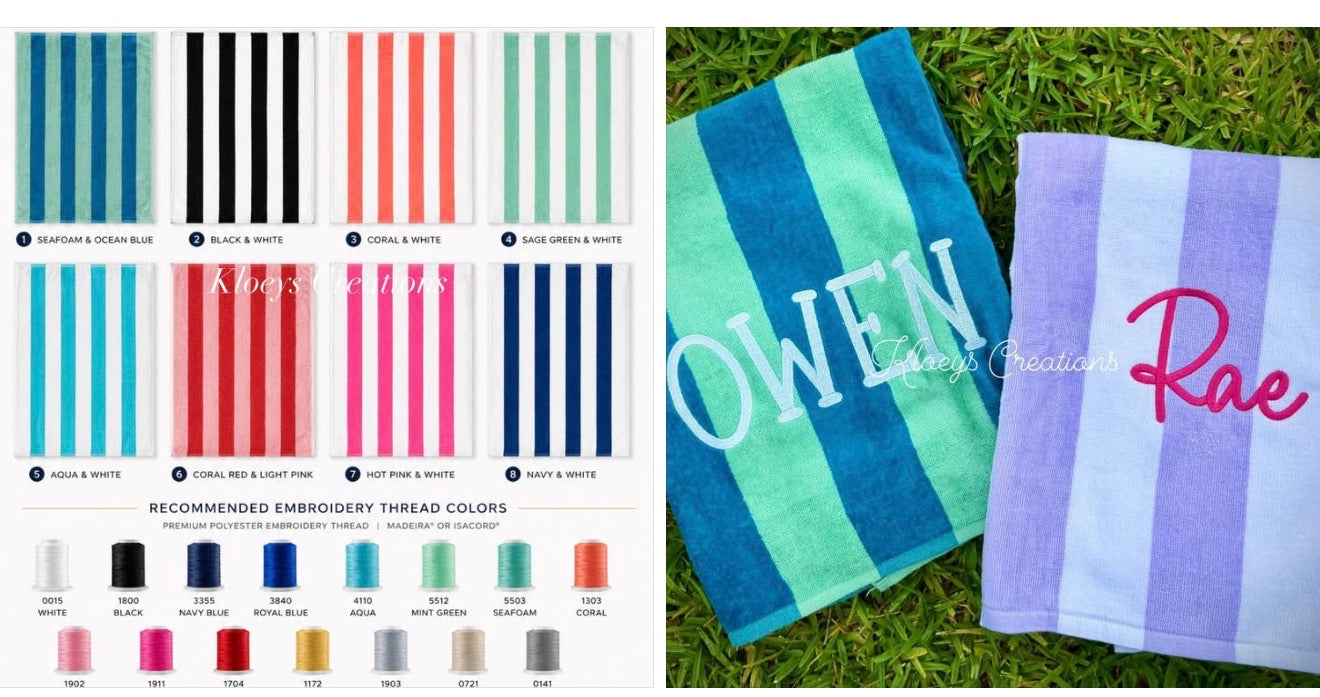 Embroidered beach towels