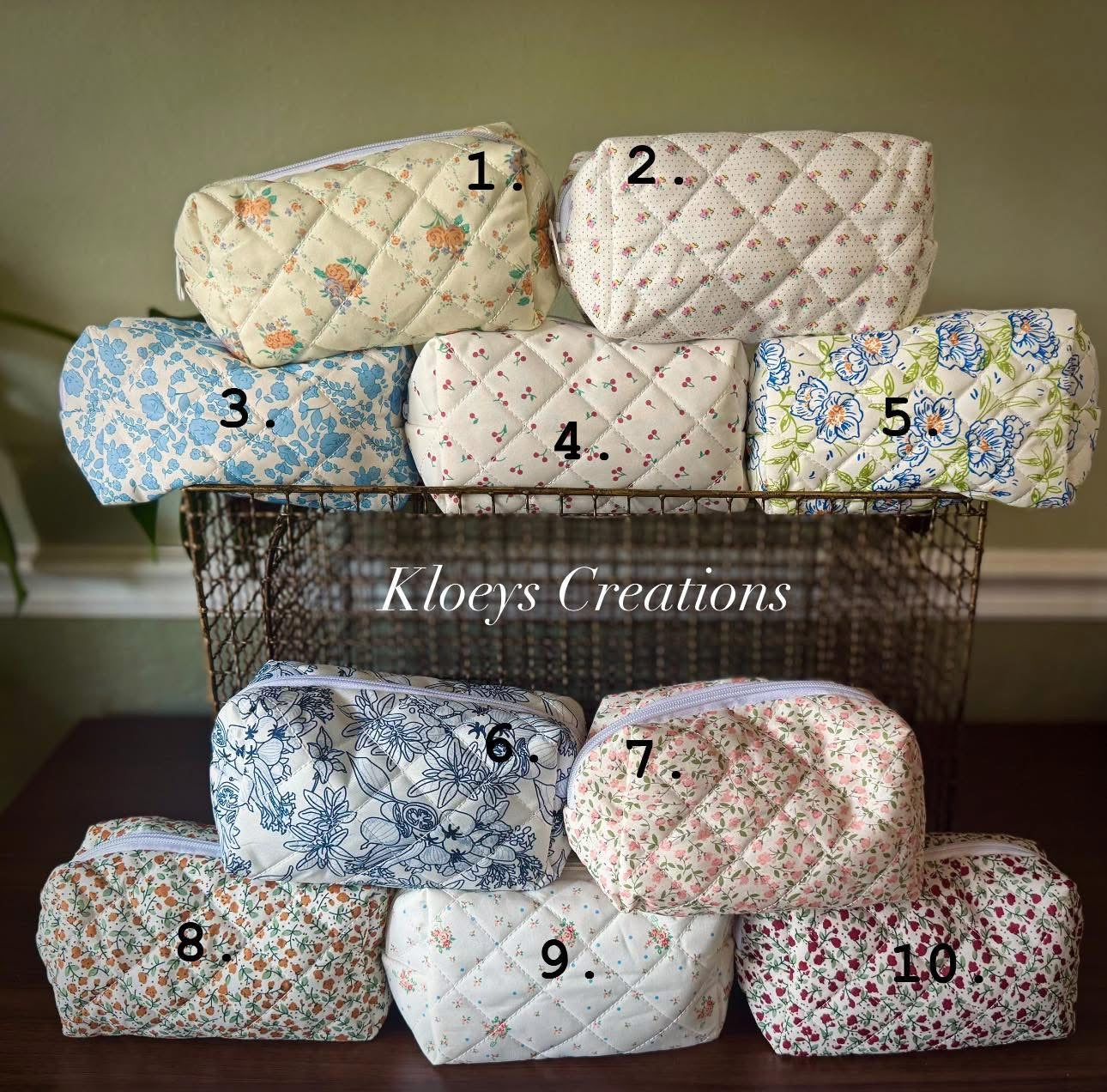Embroidered makeup bag