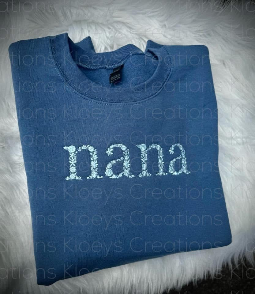 Custom floral embroidered sweatshirt
