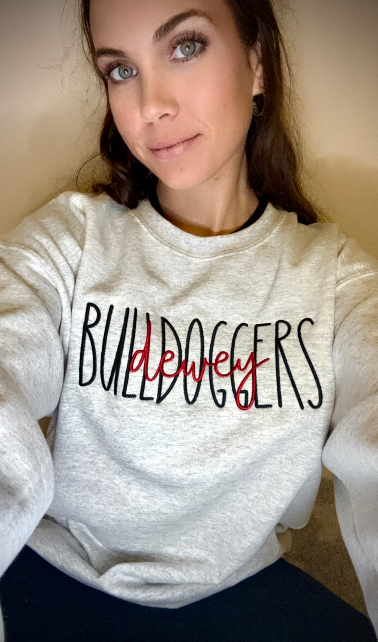 Dewey bulldoggers embroidered sweatshirt